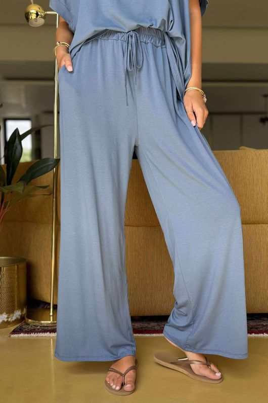 Made in Italy Essential Wide Leg Pant Denim 